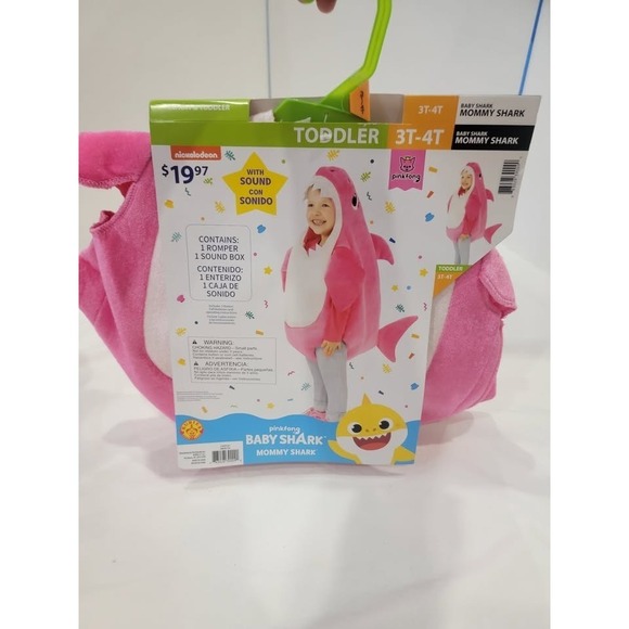 Rubie's Toddler 3T-4T Pink Mommy Shark Costume with Sound Chip - Picture 1 of 7